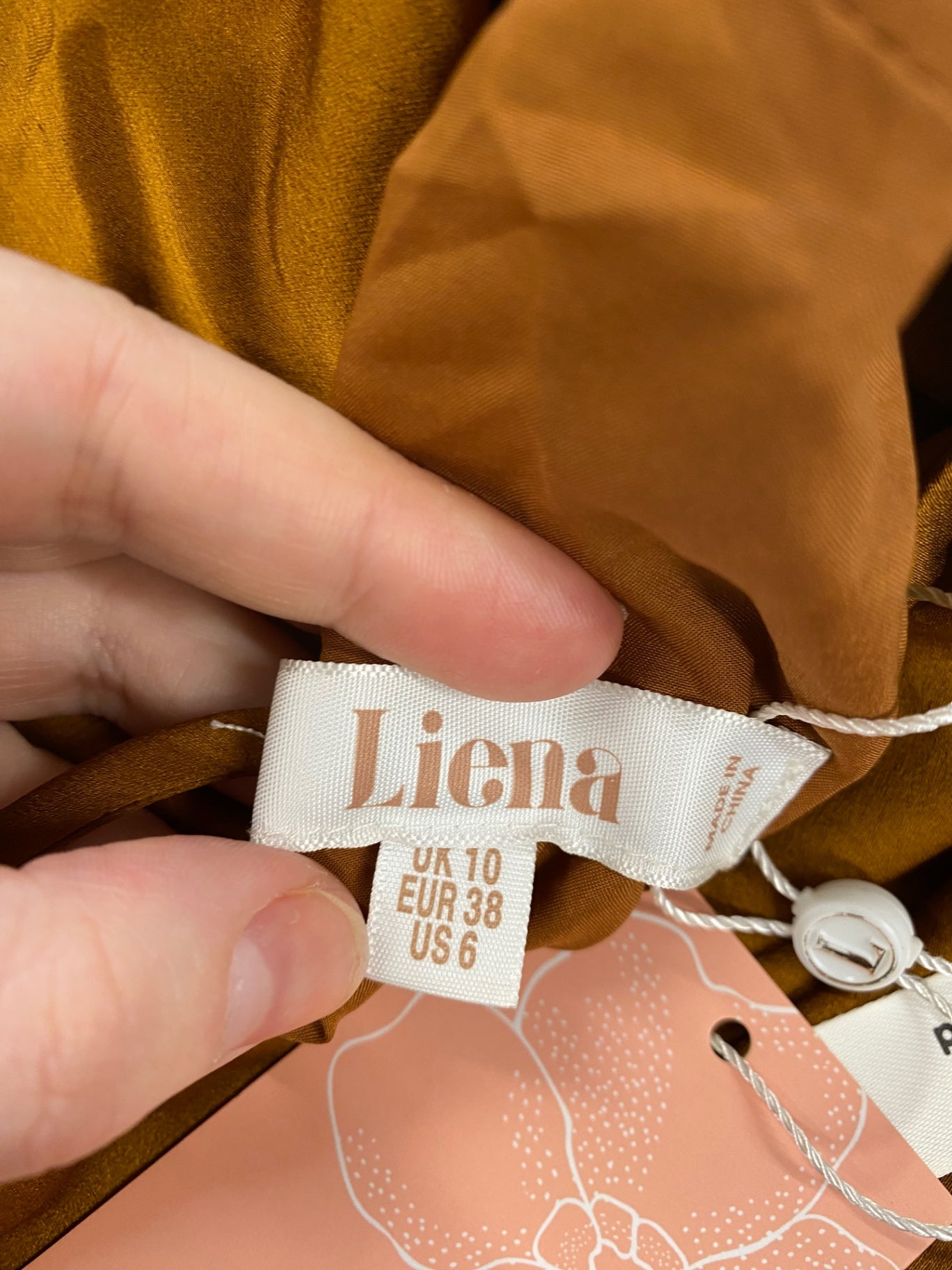 Fabulous Liena Rust Ruched Detail Satin Midi Dress UK10 LG276