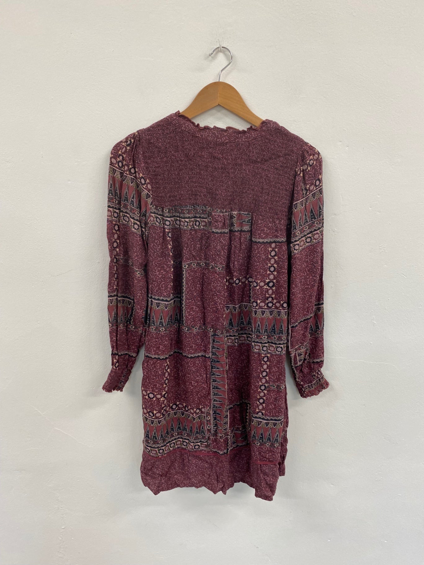 Fabulous Boho Chic FatFace Burgundy Mini Dress UK8 LG276