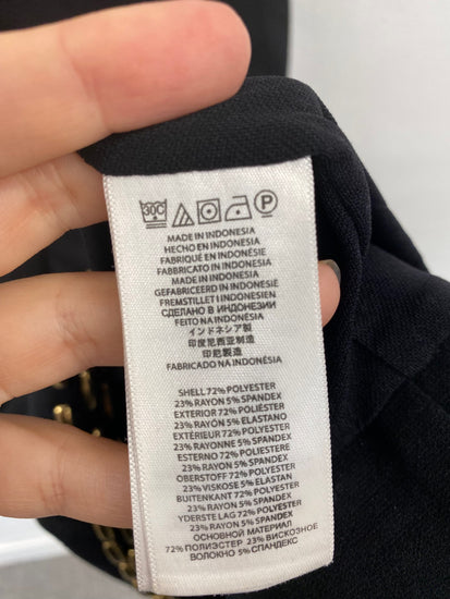 Fabulous Michael Kors Black Sheath Gold Accent Mini Dress UK8 LG276