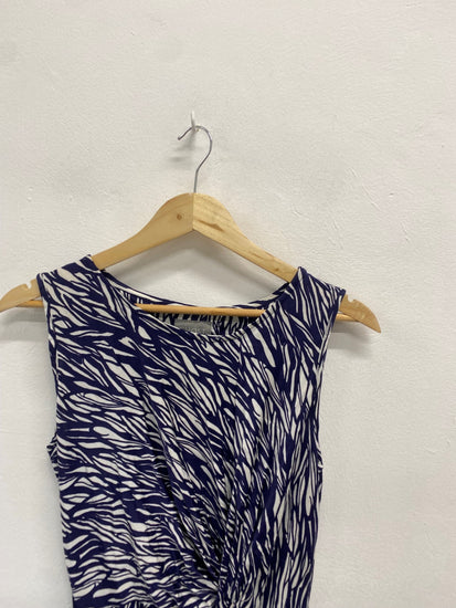 Fabulous Ghost Dress UK12 Navy and beige LG276