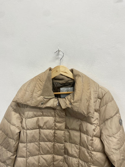Fabulous Bognar Puffer Jacket UK 12 Beige down lined cashmere blend LG276