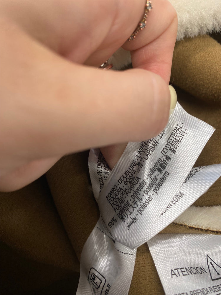 Fabulous ZARA Jacket UK L Cream fur toggle VW001