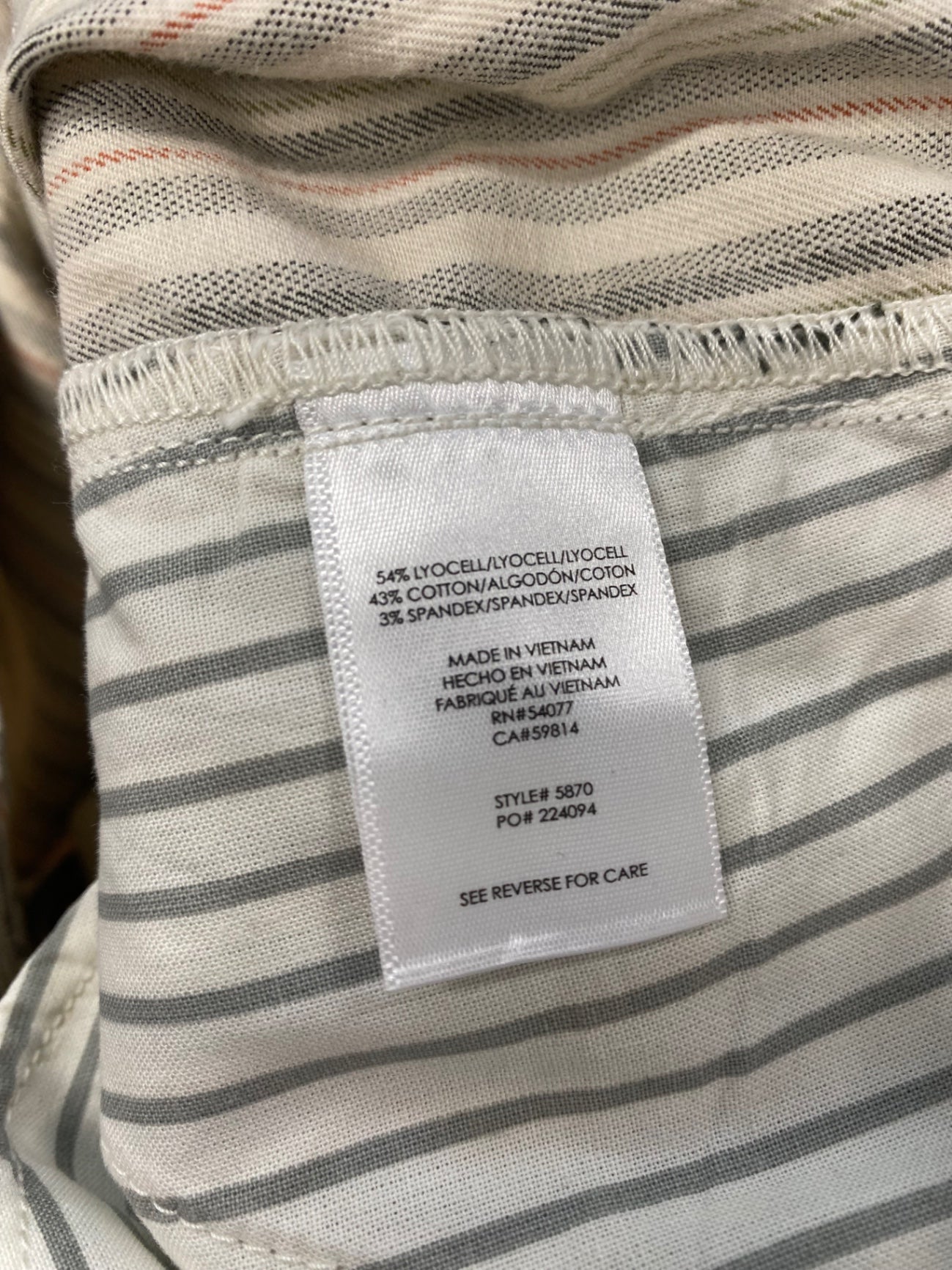 Fabulous Cabi Trousers Uk 8 Beige with stripes LG276