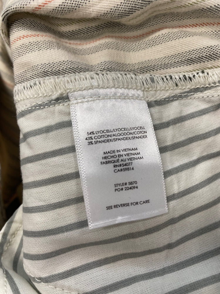 Fabulous Cabi Trousers Uk 8 Beige with stripes LG276