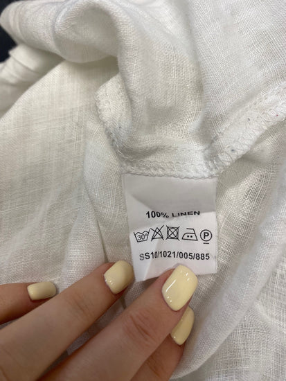 Fabulous EAST Blouse UK 14 White linen summer LG276