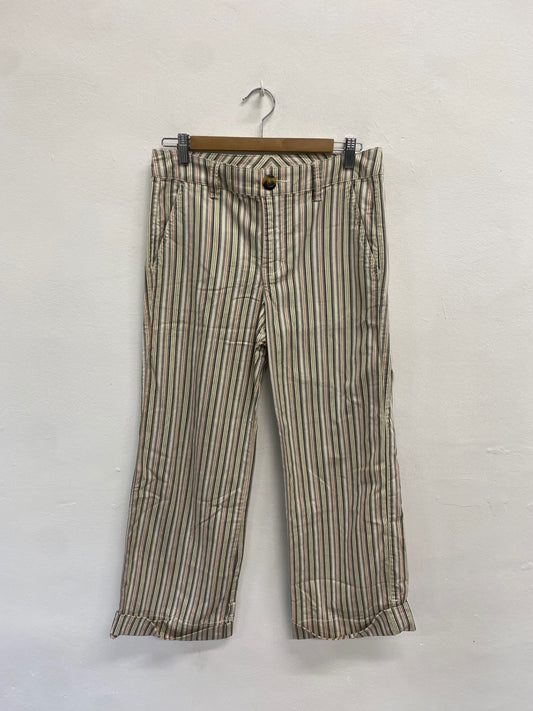 Fabulous Cabi Trousers Uk 8 Beige with stripes LG276