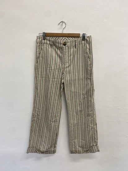 Fabulous Cabi Trousers Uk 8 Beige with stripes LG276