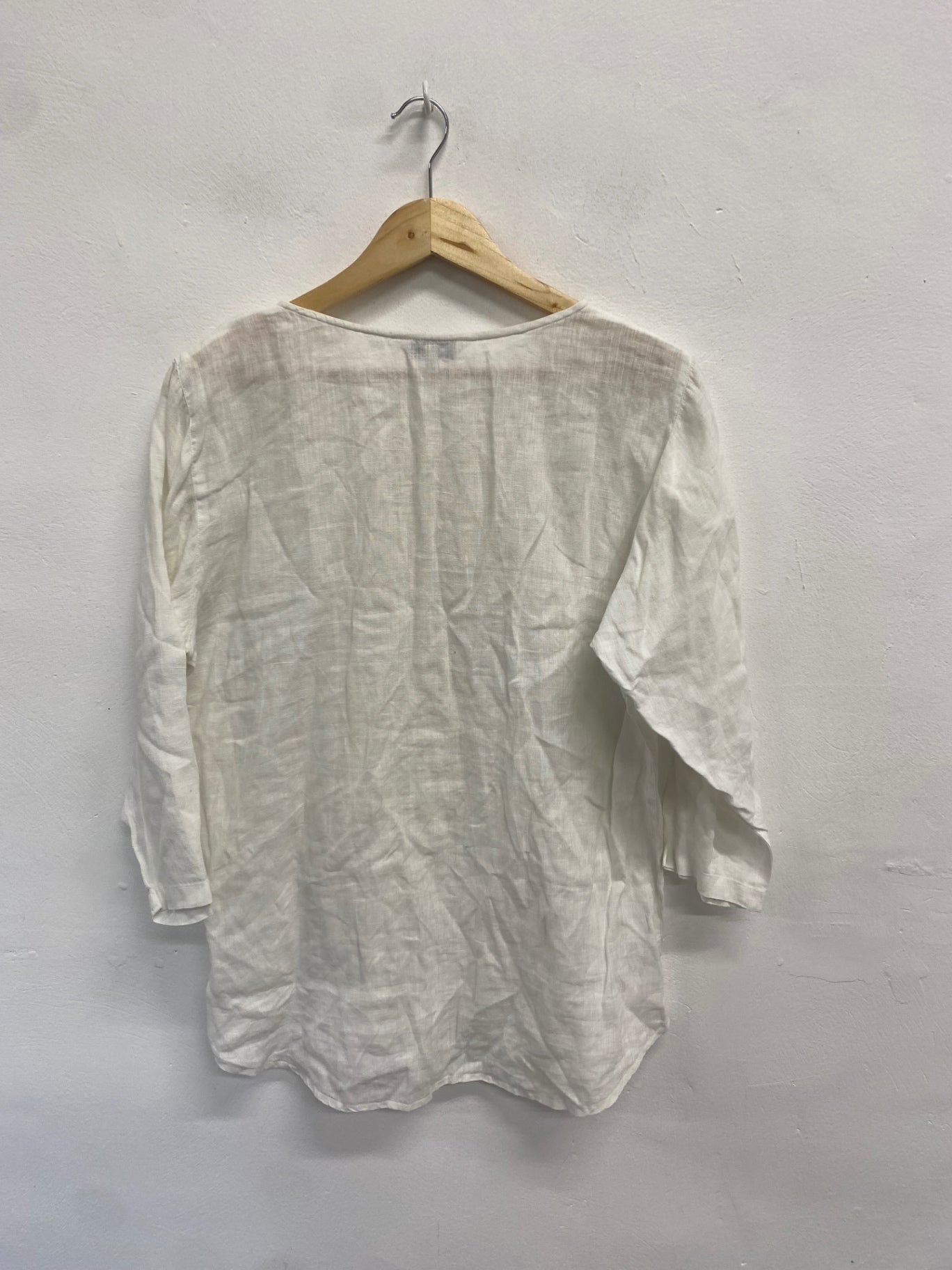 Fabulous EAST Blouse UK 14 White linen summer LG276