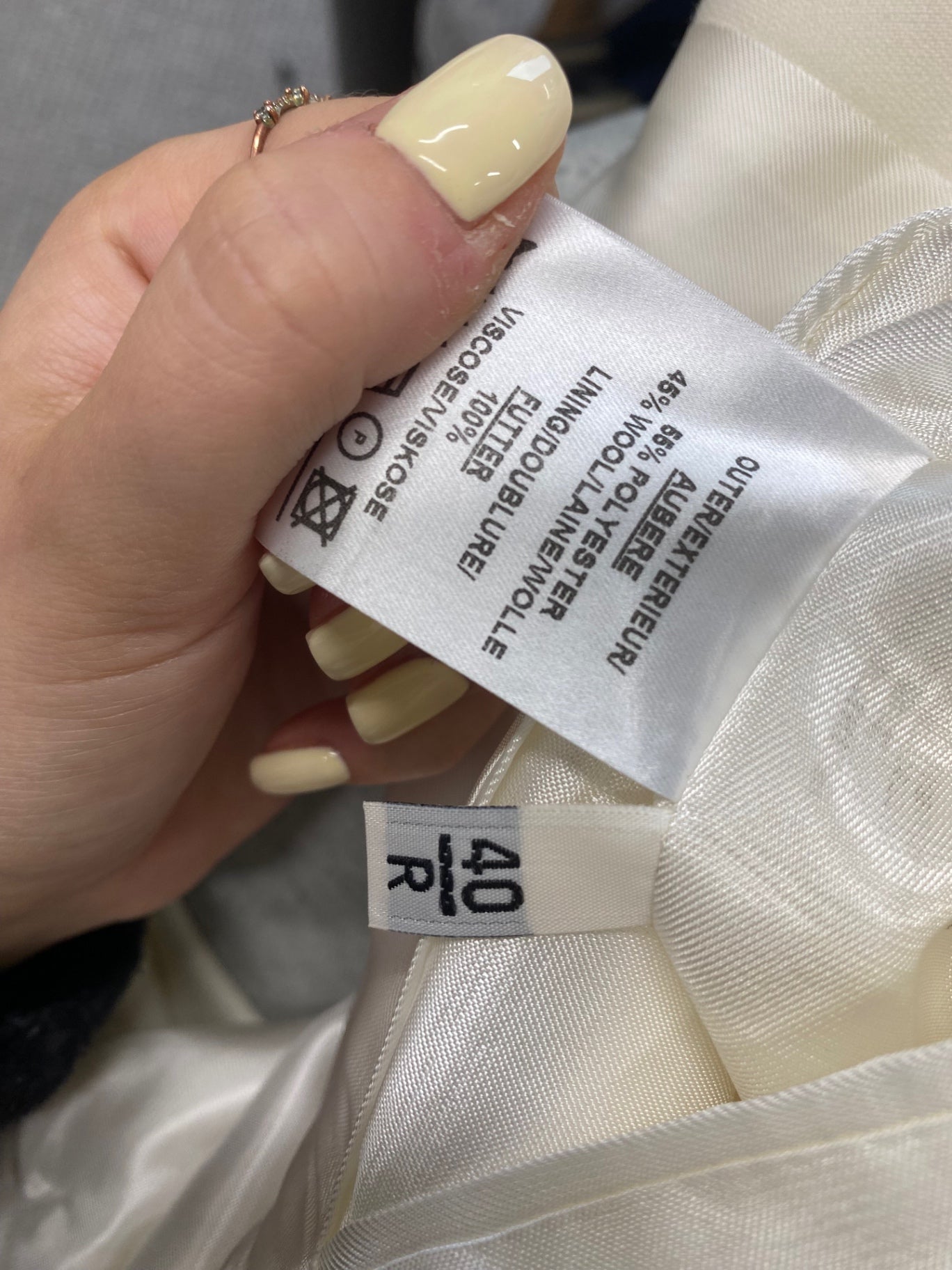 Classic men’s HR tailoring Blazer 40R Cream formal LG276