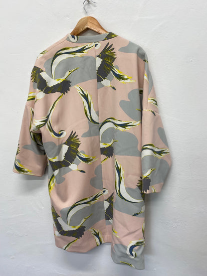 Fabulous H&M kimono style Overcoat UkM Peach Lagenlook crane oriental LB244