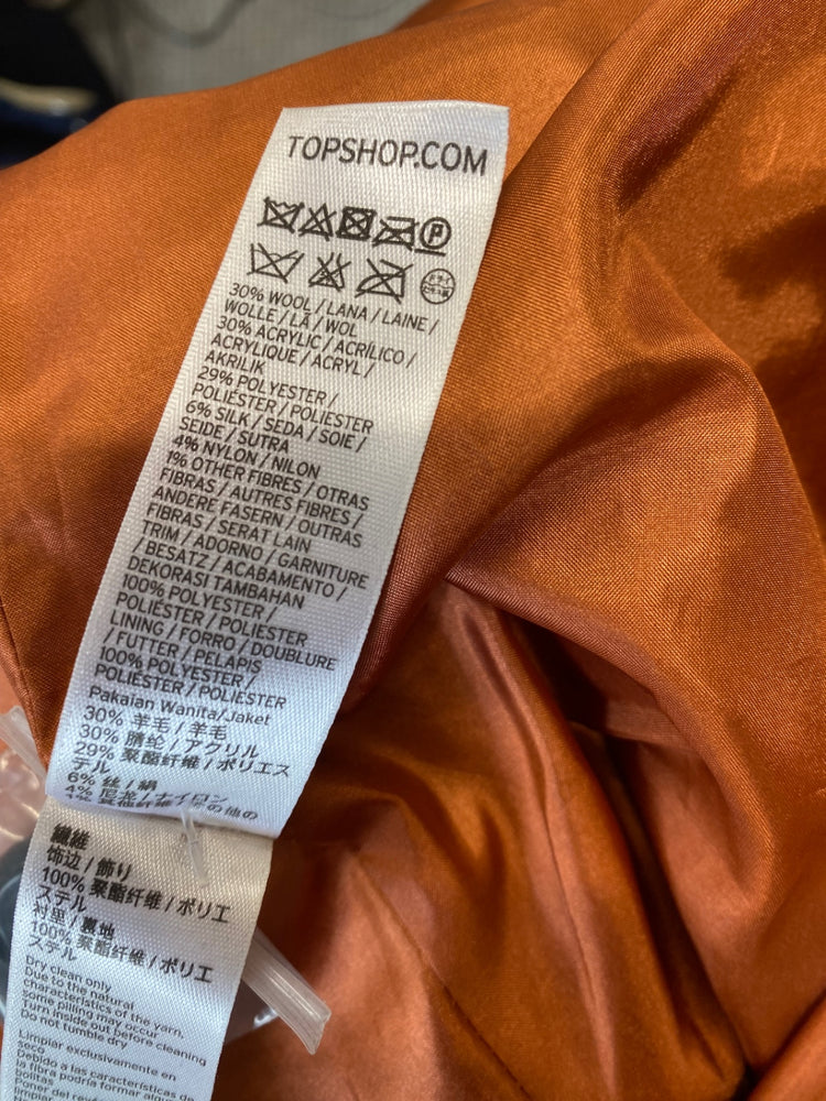 Fabulous retro 1950’s vibes Topshop Overcoat UK10 Red & black houndstooth LB244