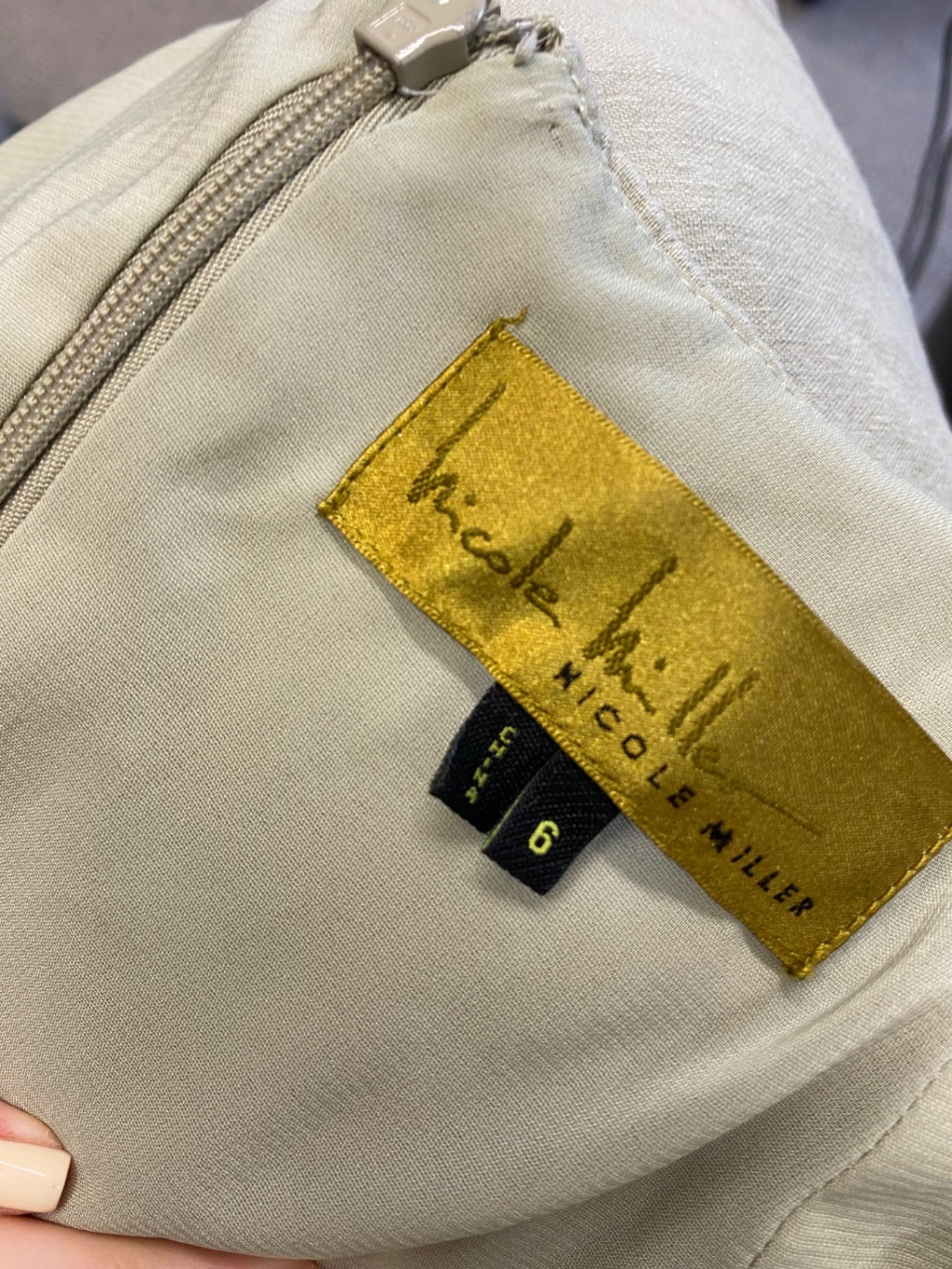 Fabulous Nicole miller Dress Uk 6 Olive Green SM438