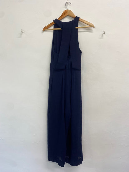 Fabulous Whistles Jumpsuit UK 8 Navy blue halter neck AS001