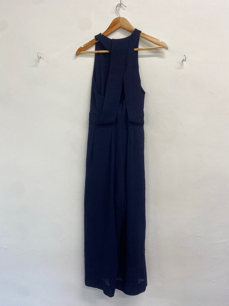 Fabulous Whistles Jumpsuit UK 8 Navy blue halter neck AS001