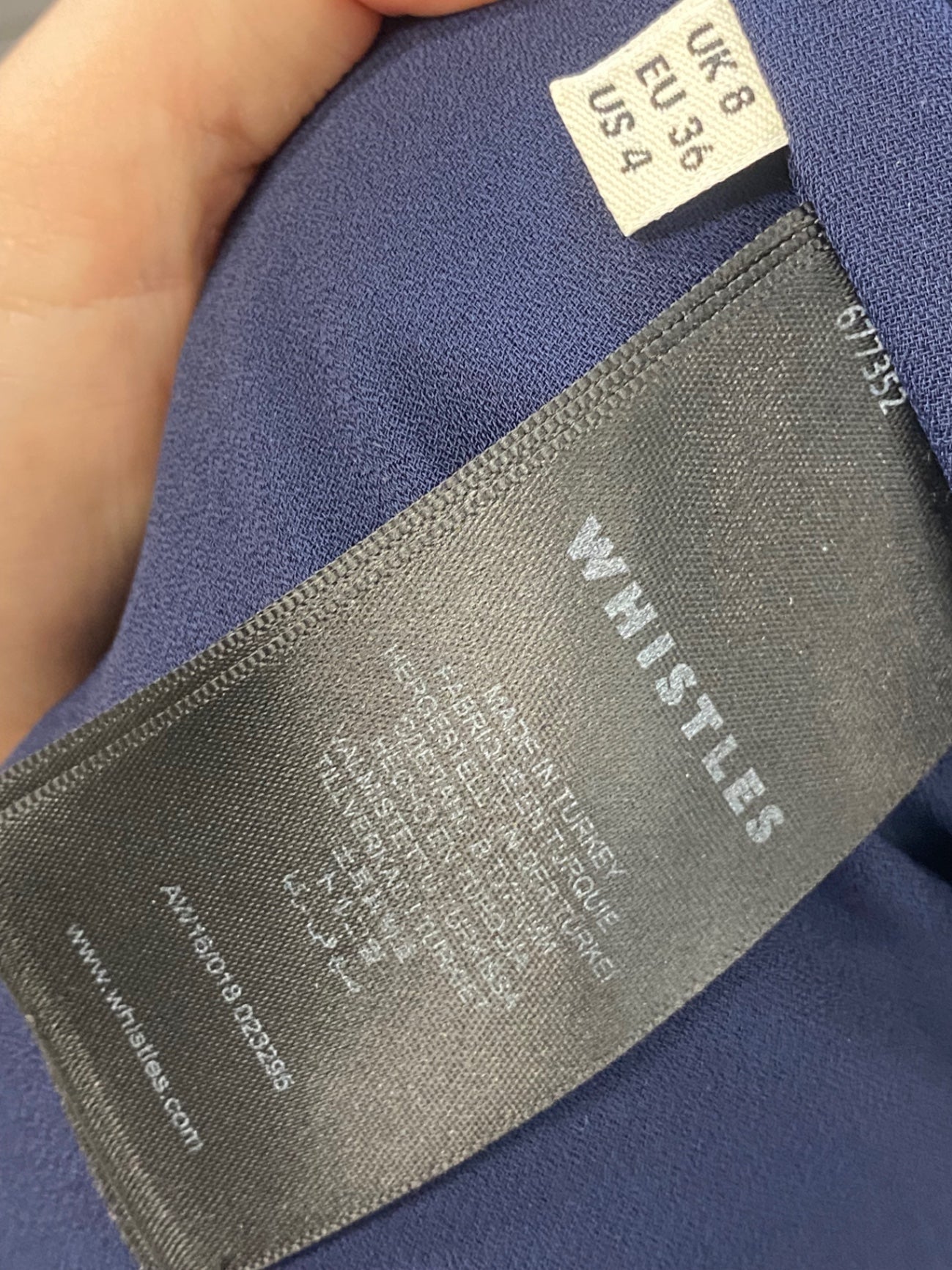 Fabulous Whistles Jumpsuit UK 8 Navy blue halter neck AS001