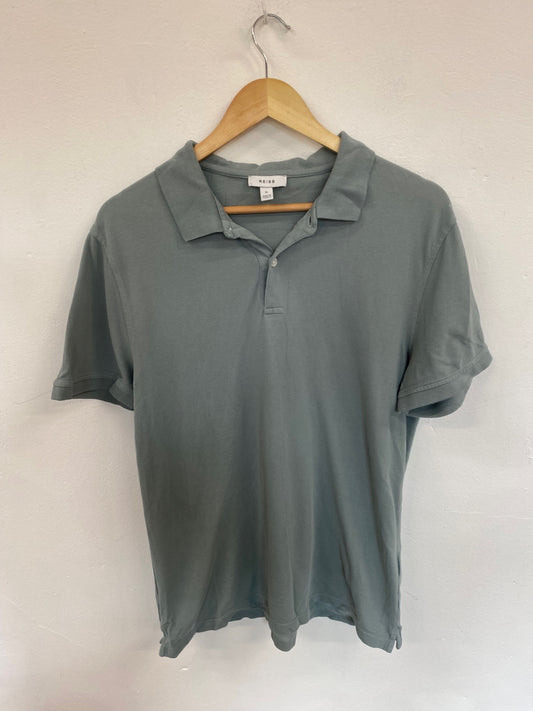 Fabulous REISS Grey Green Puro Polo Shirt UK XL KS002