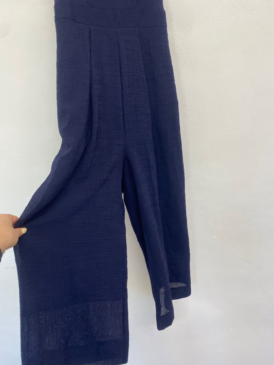 Fabulous Whistles Jumpsuit UK 8 Navy blue halter neck AS001