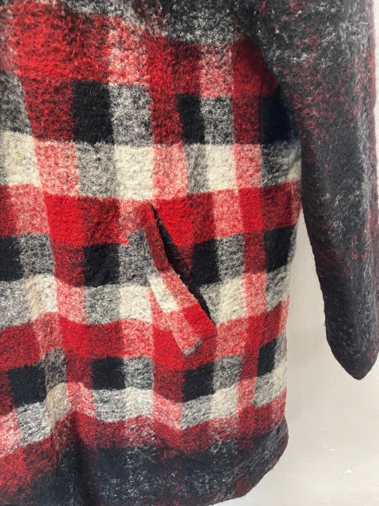 Fabulous Y2K Chelsea Girl x River Island Lagenlook Overcoat UK 12 Red Black LB244