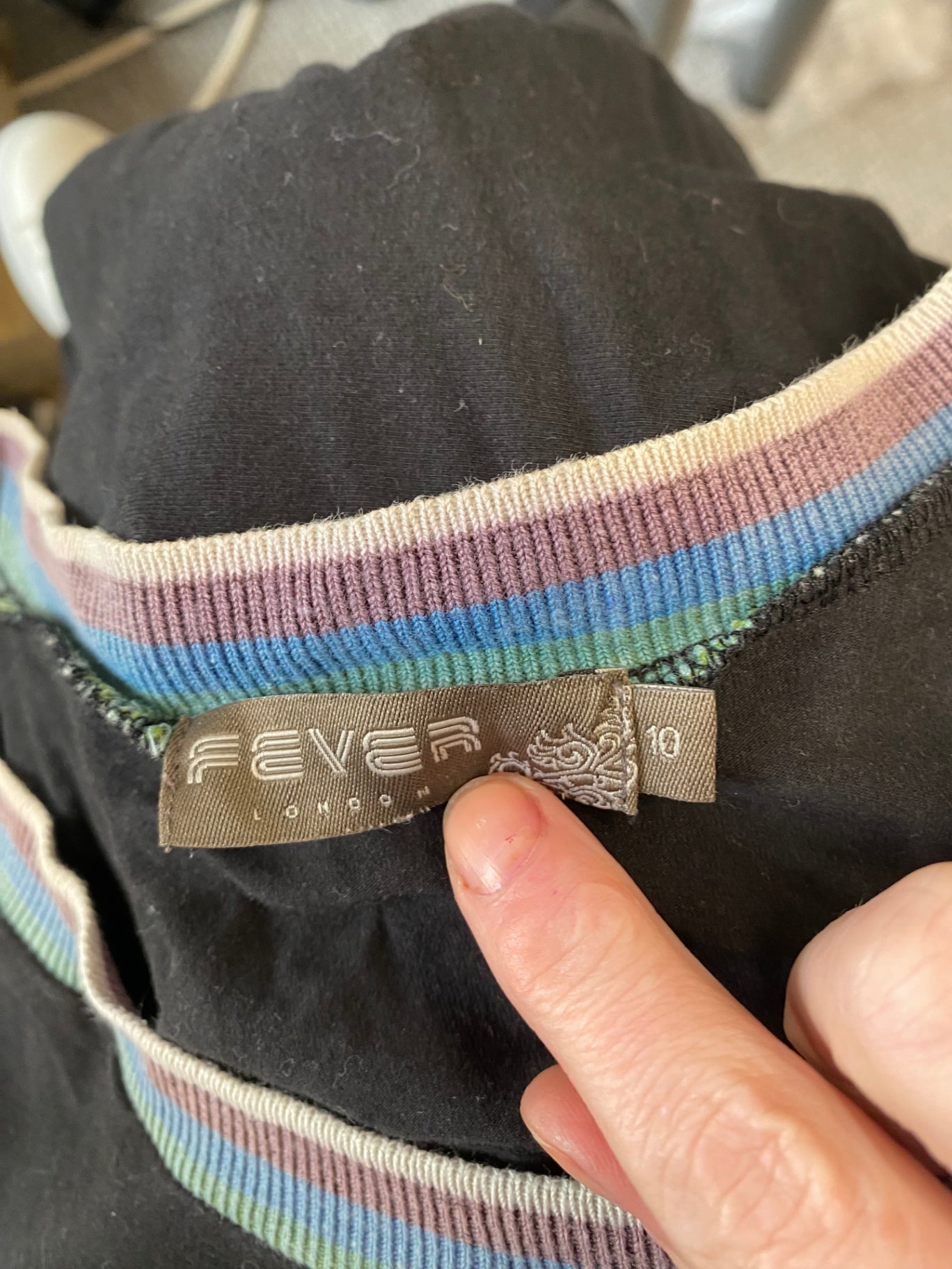 Fabulous Fever London Y2K vintage Dress UK10 Black Fit & flare Midi LB244