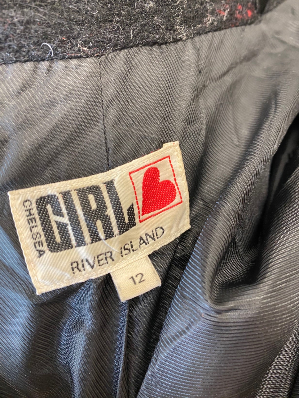 Fabulous Y2K Chelsea Girl x River Island Lagenlook Overcoat UK 12 Red Black LB244