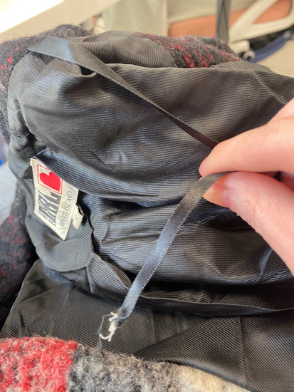 Fabulous Y2K Chelsea Girl x River Island Lagenlook Overcoat UK 12 Red Black LB244