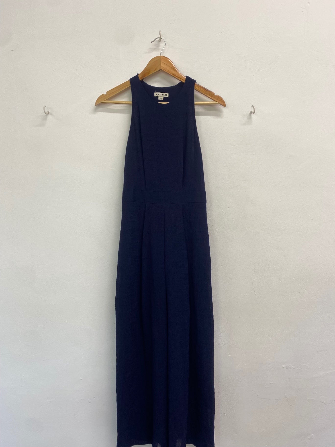 Fabulous Whistles Jumpsuit UK 8 Navy blue halter neck AS001