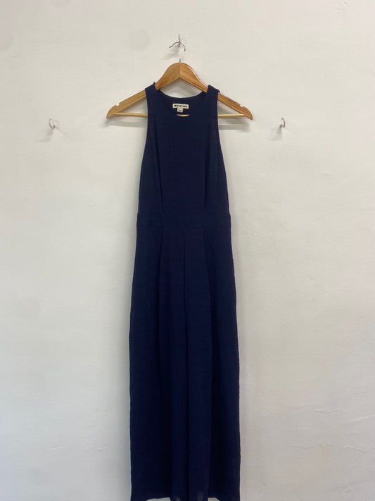 Fabulous Whistles Jumpsuit UK 8 Navy blue halter neck AS001