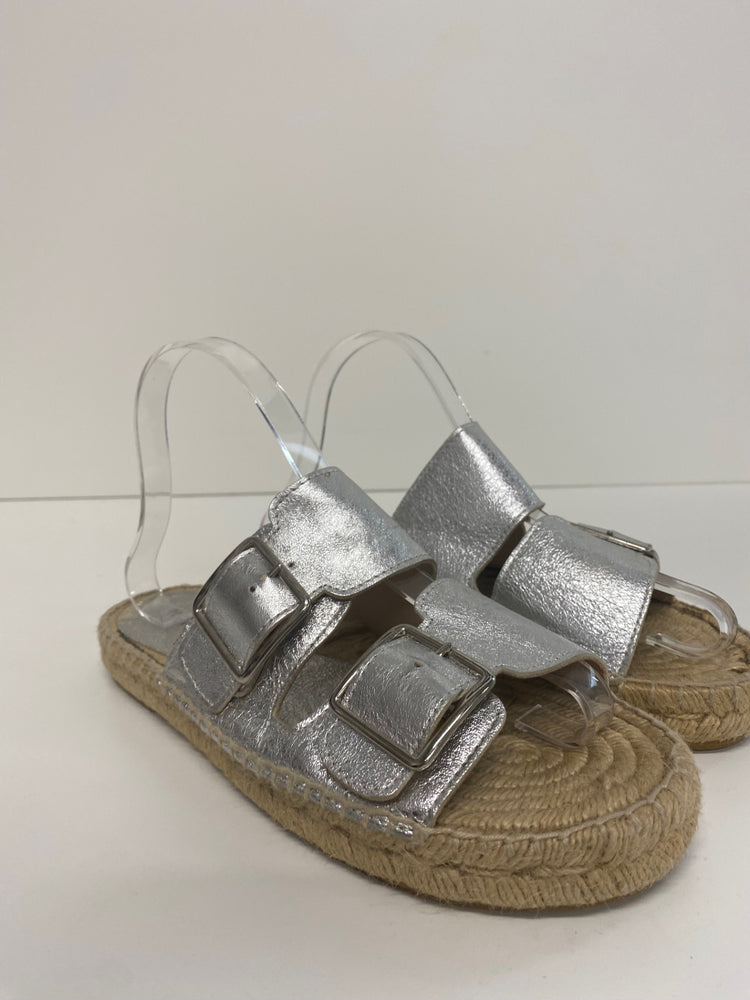Fabulous Mint Velvet Ava Sandals UK6 Silver Espadrilles flats SO001
