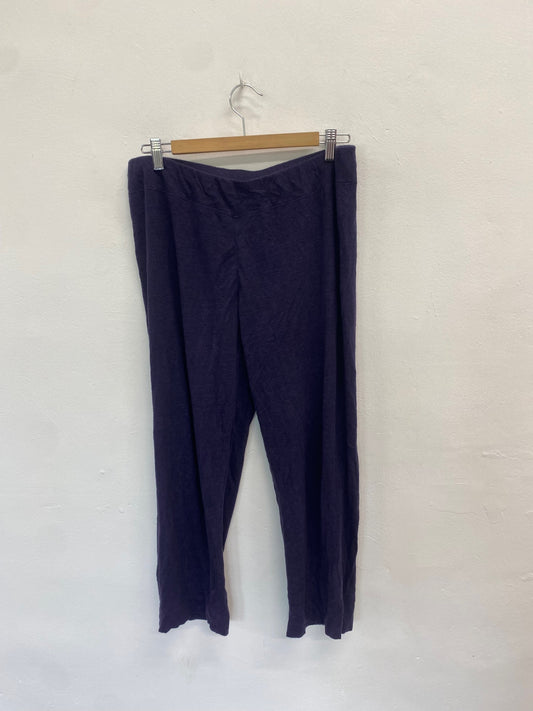 Fabulous Eileen fisher Crop Trousers UK S p Purple linen SO001
