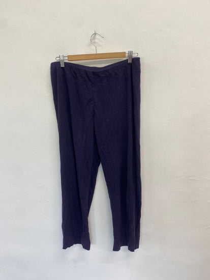 Fabulous Eileen fisher Crop Trousers UK S p Purple linen SO001