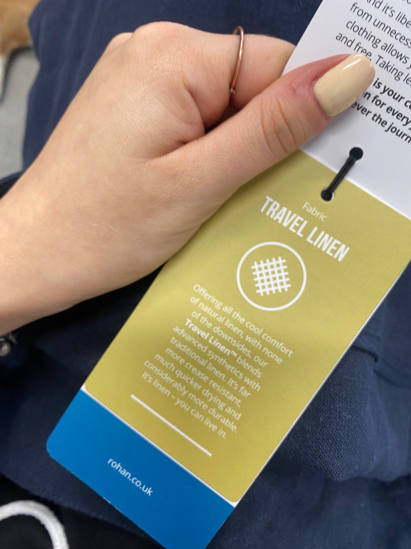 Fabulous Rohan trousers linen Uk 10 Navy cropped SO001