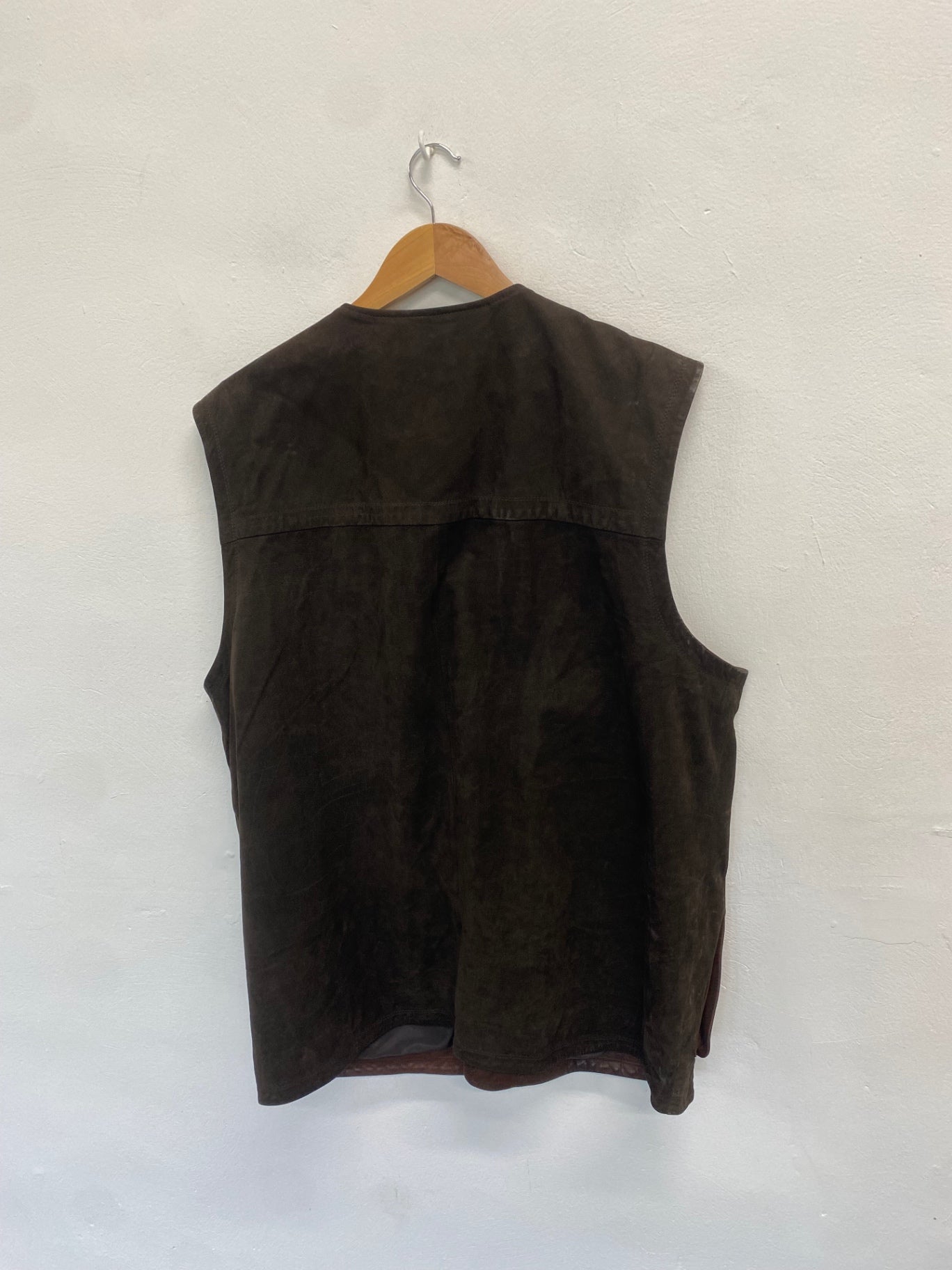 Fabulous Hide park Waistcoat UK XXL Brown leather shooting jacket SO001