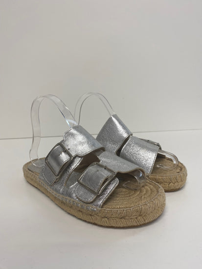 Fabulous Mint Velvet Ava Sandals UK6 Silver Espadrilles flats SO001