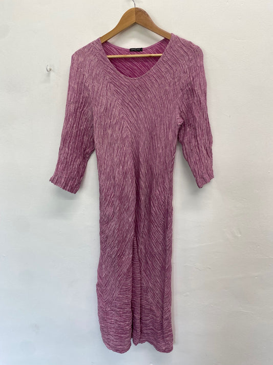 Fabulous Grizas Dress UK L Pink crinkle textured midaxi dress SO001