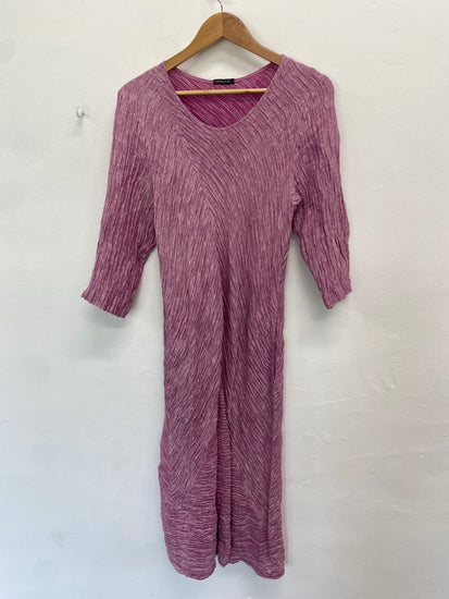 Fabulous Grizas Dress UK L Pink crinkle textured midaxi dress SO001
