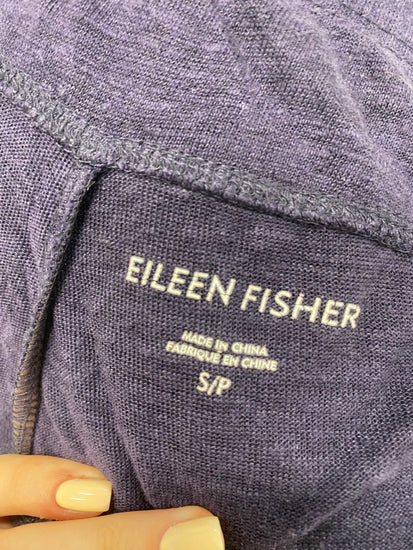 Fabulous Eileen fisher Crop Trousers UK S p Purple linen SO001