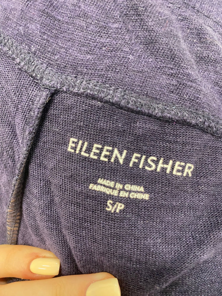 Fabulous Eileen fisher Crop Trousers UK S p Purple linen SO001