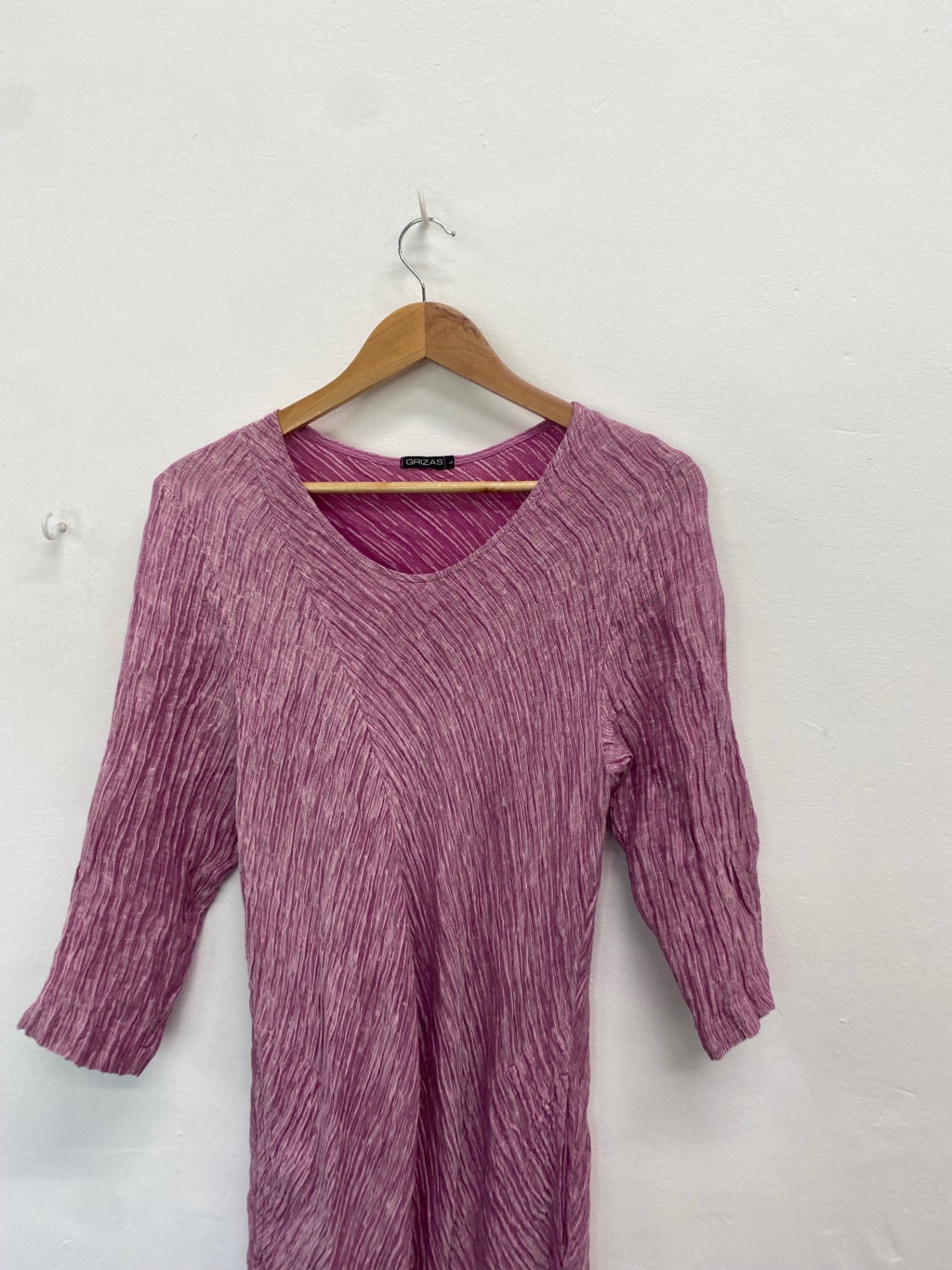 Fabulous Grizas Dress UK L Pink crinkle textured midaxi dress SO001