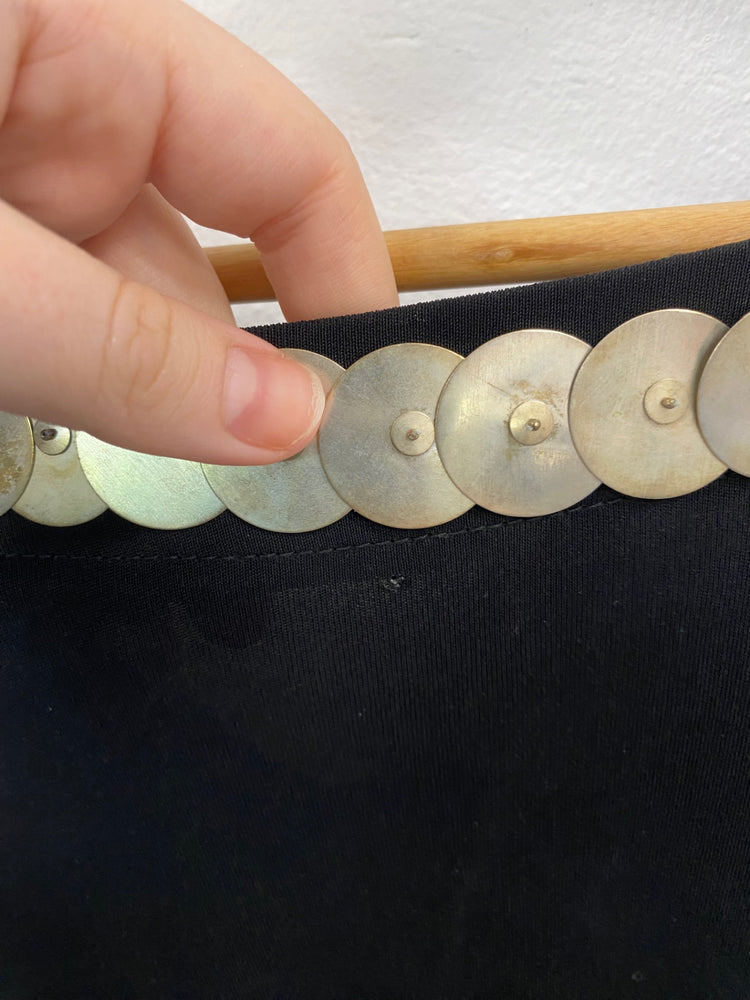 Fabulous Michael Kors Boho Black Coin Accent Tunic UK L SO001