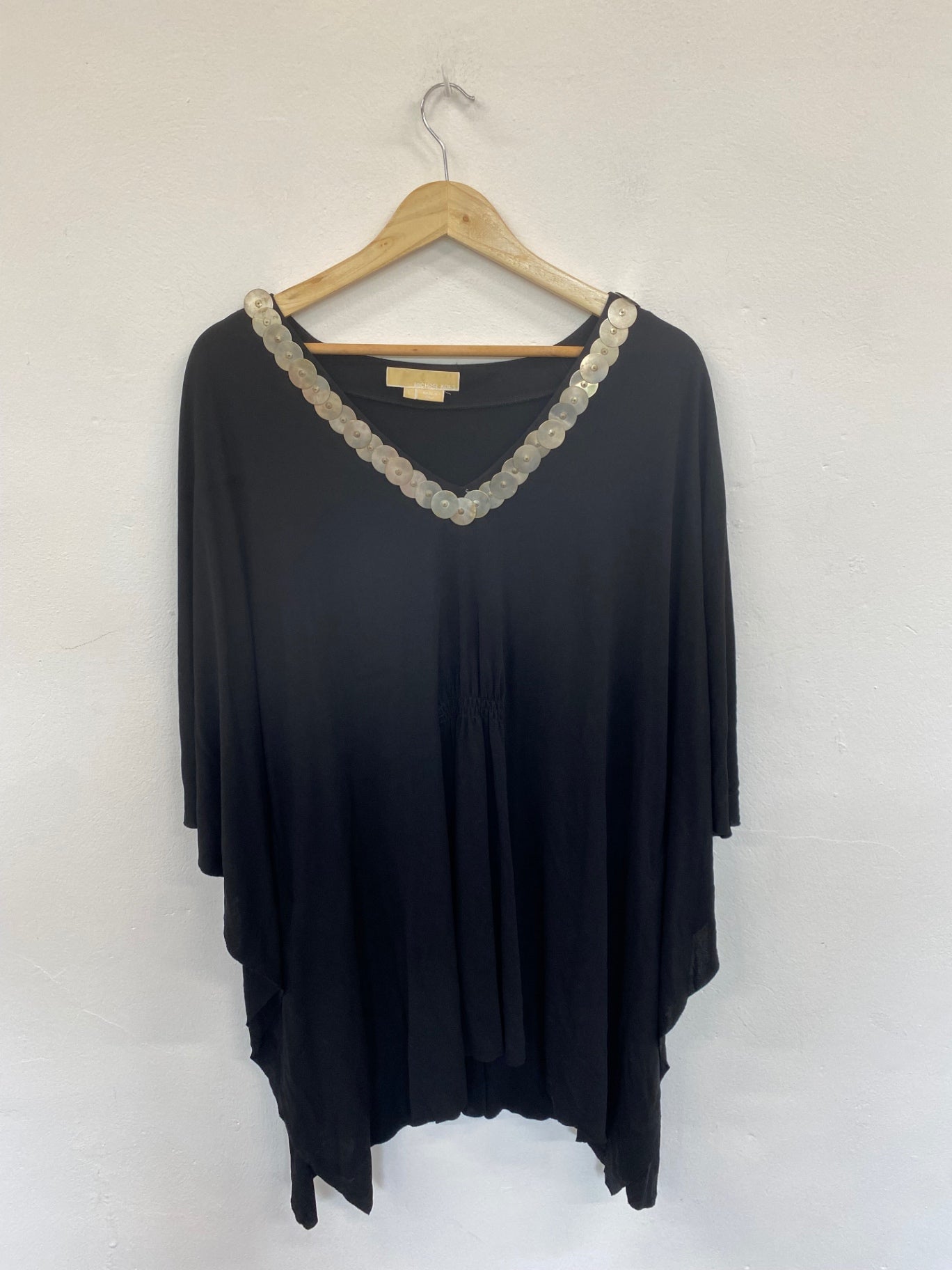 Fabulous Michael Kors Boho Black Coin Accent Tunic UK L SO001