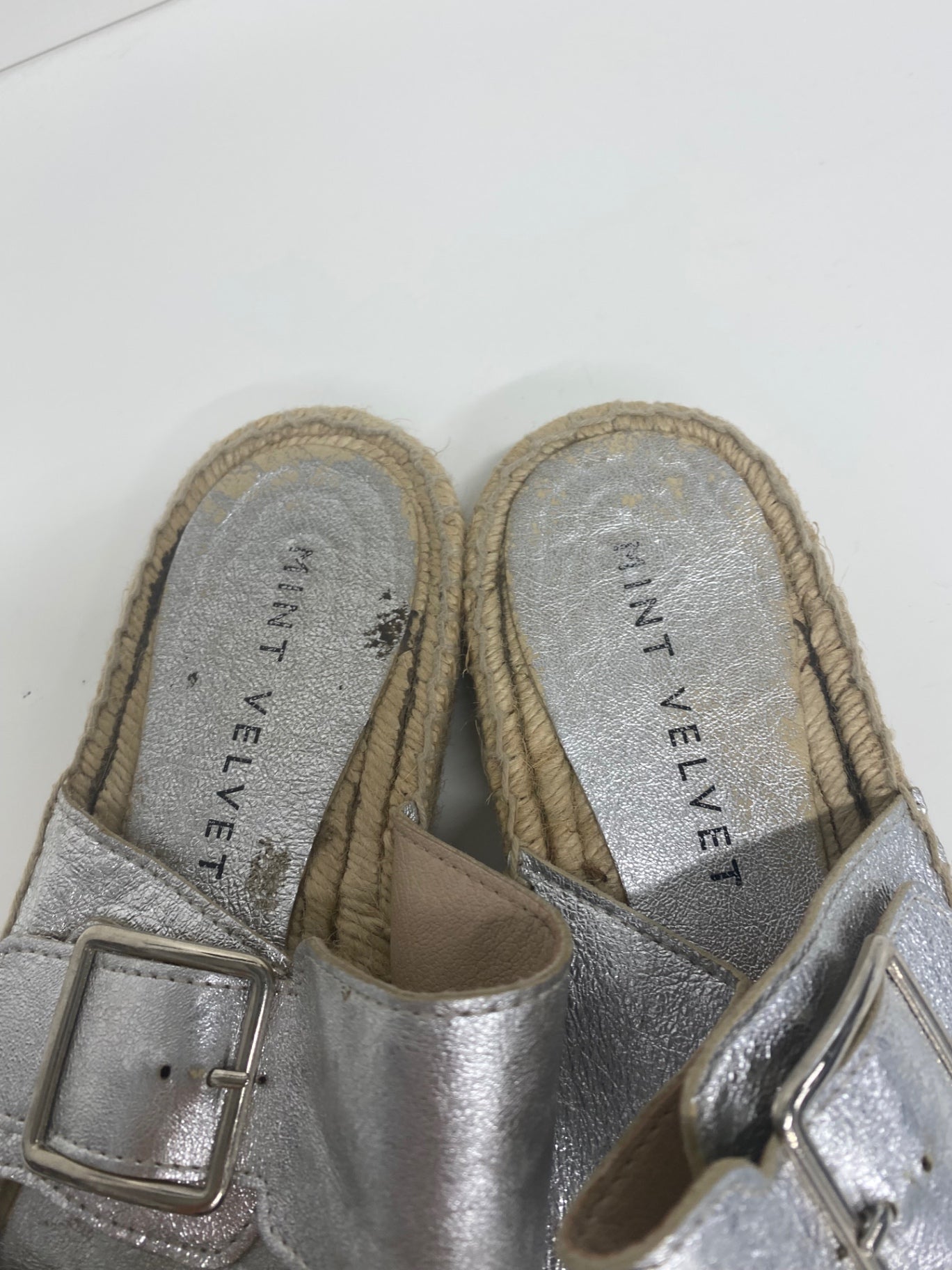 Fabulous Mint Velvet Ava Sandals UK6 Silver Espadrilles flats SO001