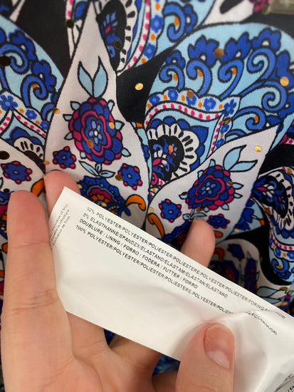 Fabulous Joseph Ribkoff Colourful Peacock Midi Dress UK18 SO001