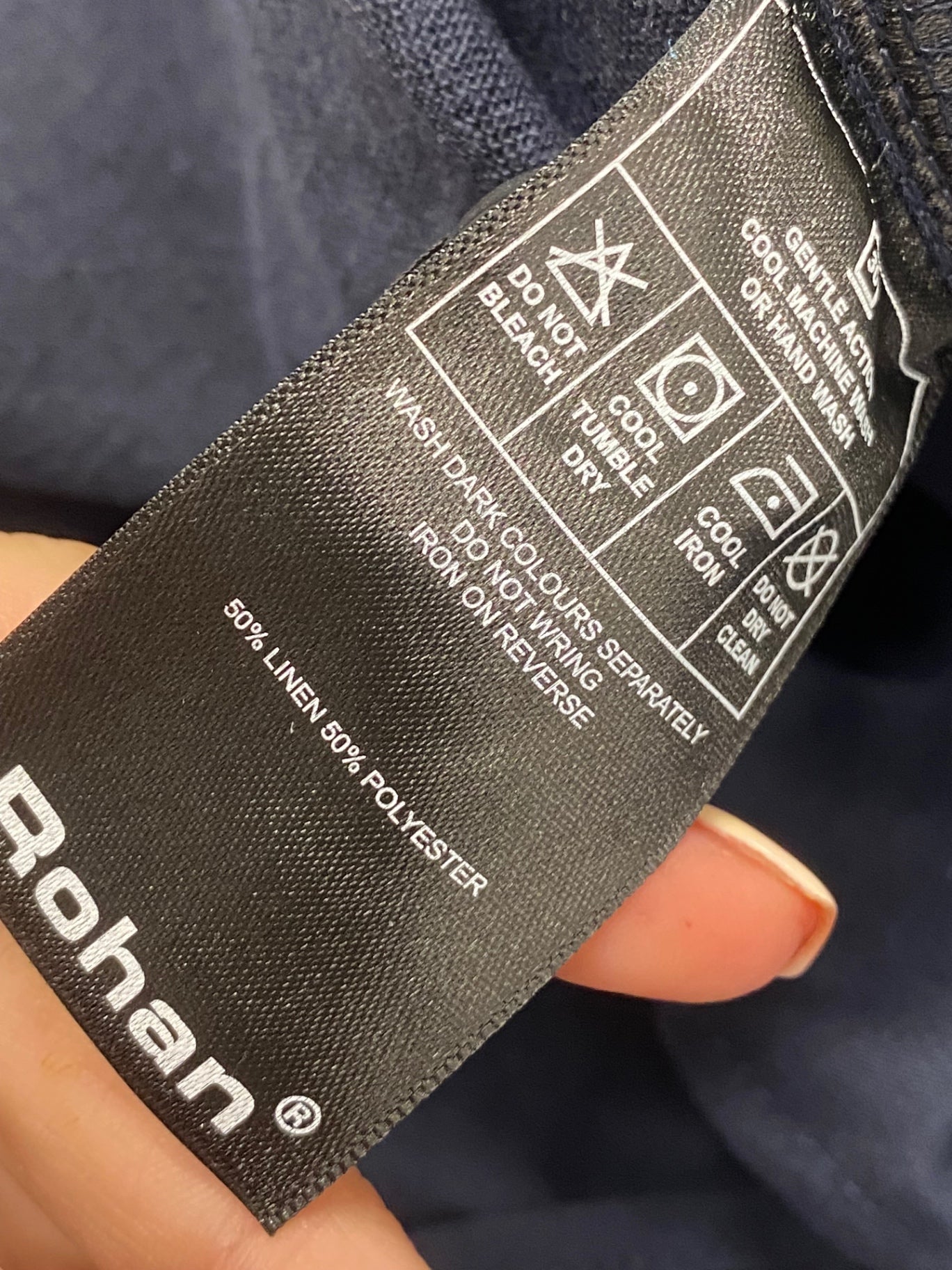 Fabulous Rohan trousers linen Uk 10 Navy cropped SO001