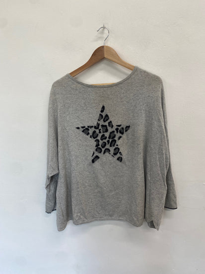 Fabulous Mint Velvet Jumper UK XL Grey star HD440