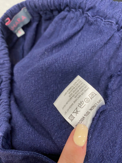 Fabulous Sahara trousers linen UK S Navy Blue SO001