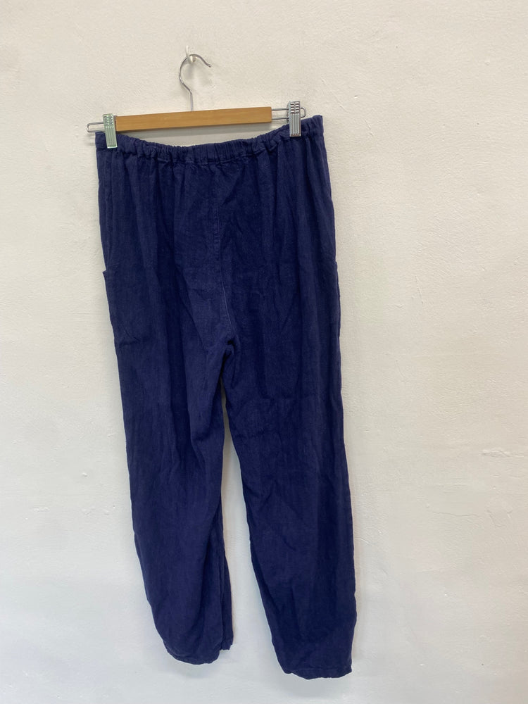 Fabulous Sahara trousers linen UK S Navy Blue SO001