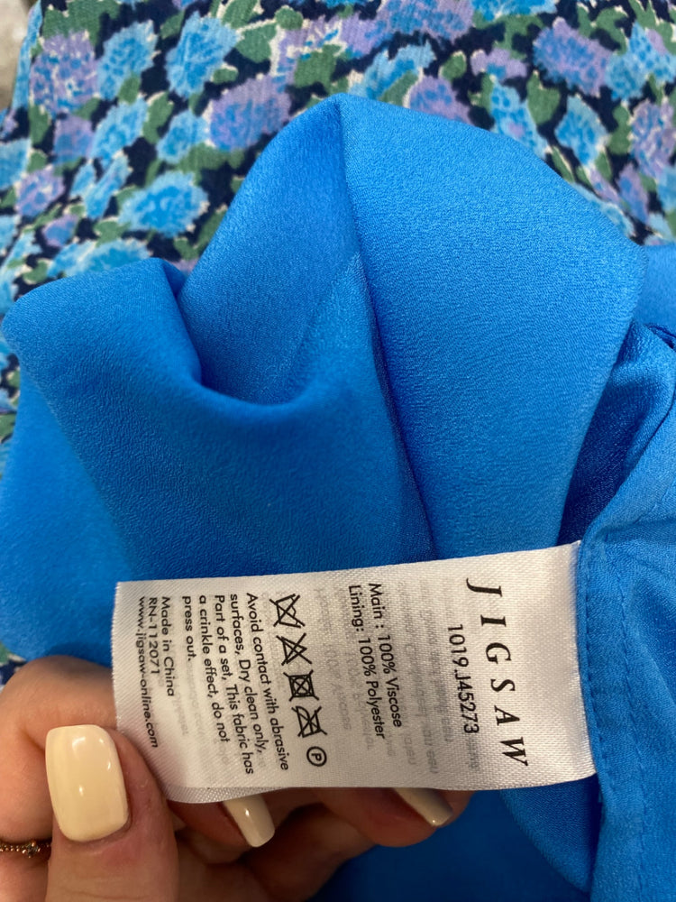 Fabulous Jigsaw Dress UK 14 Blue Floral summer SO001