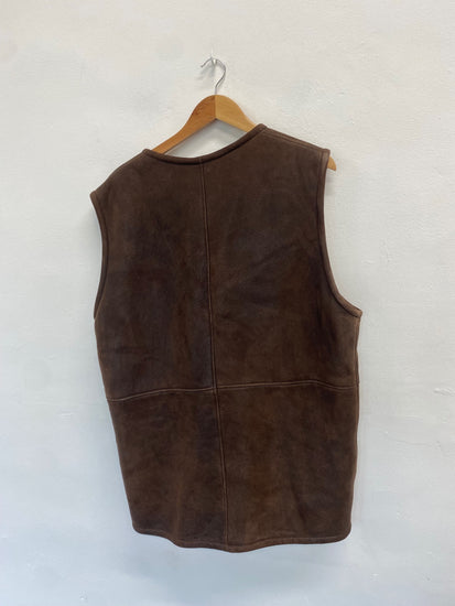 Fabulous Hide park Waistcoat UK XXL Brown leather shooting jacket SO001