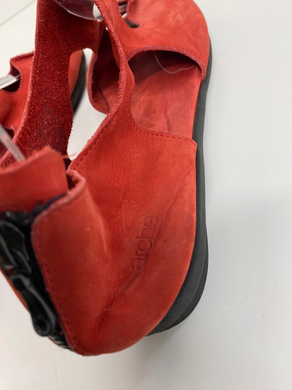 Fabulous Arche suede small wedge Sandals Uk7 Red SO001