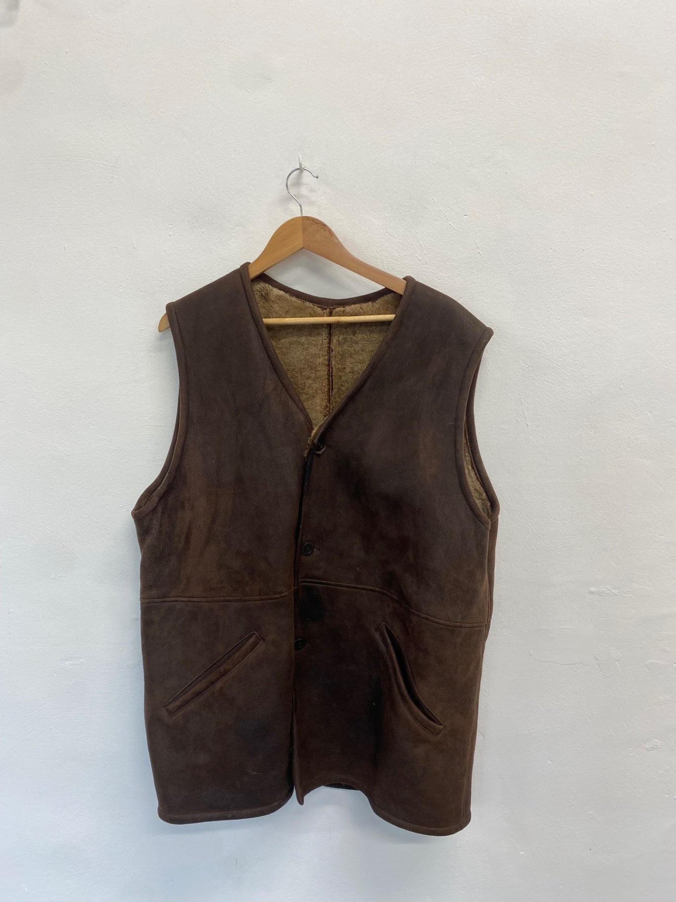 Fabulous Hide park Waistcoat UK XXL Brown leather shooting jacket SO001